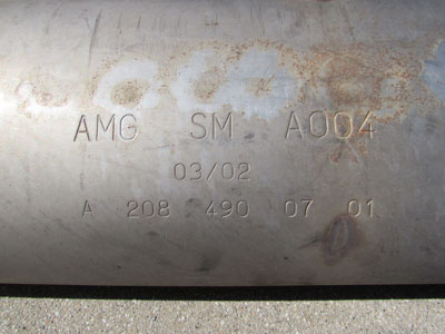 AMG Mid Pipe Exhaust W/ Silencers A2084900701 W208 CLK55 AMG2